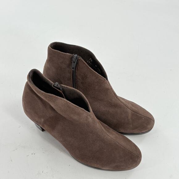 Munro Robyn Ankle Boots 7.5 7.5W Wide Brown NWOT Suede Ankle Bootie Comfort Heel - Picture 6 of 9